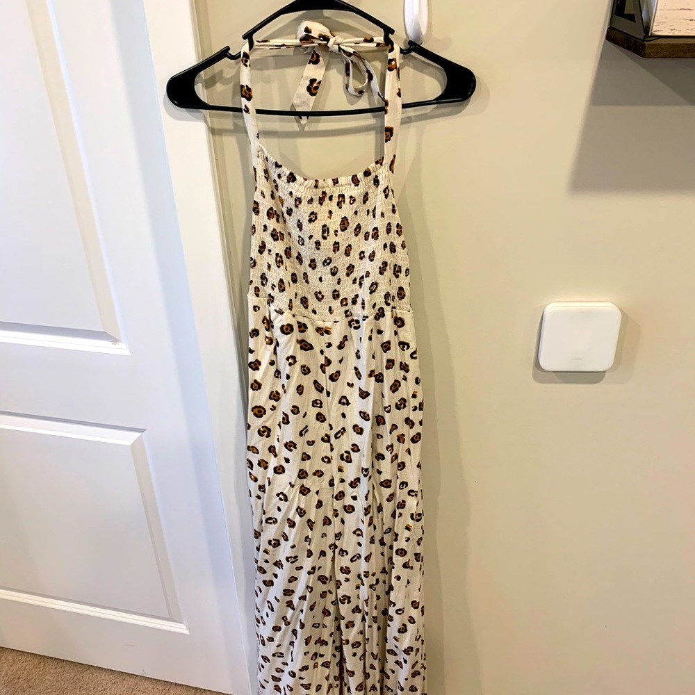 Medium Pink Lily Leopard Jump Suit